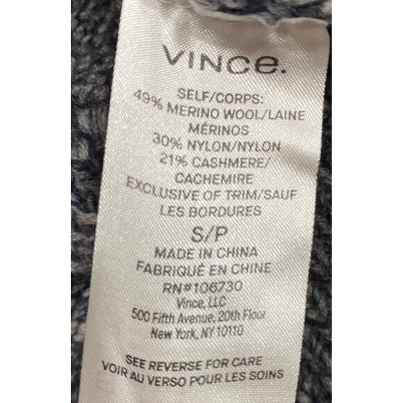 Vince Cable Knit chunky Sweater S Gray blue Merino Cashmere Blend fisherman - Picture 6 of 11